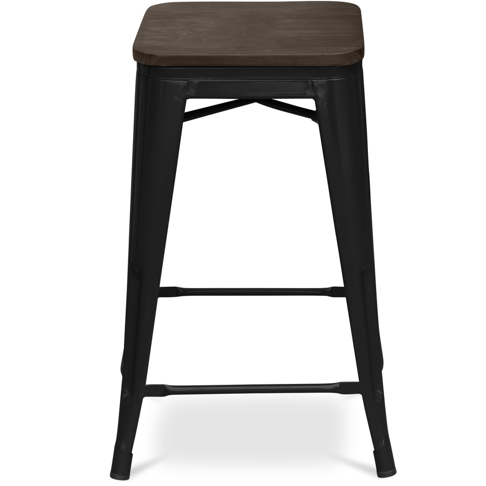 Buy Bar Stool - Industrial Design - Wood & Steel - 60cm -Metalix Green 58354 - prices