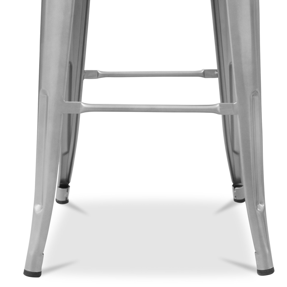 Buy Wooden Bistrot Metalix stool with small backrest - 76 cm Pastel orange 59118 at MyFaktory
