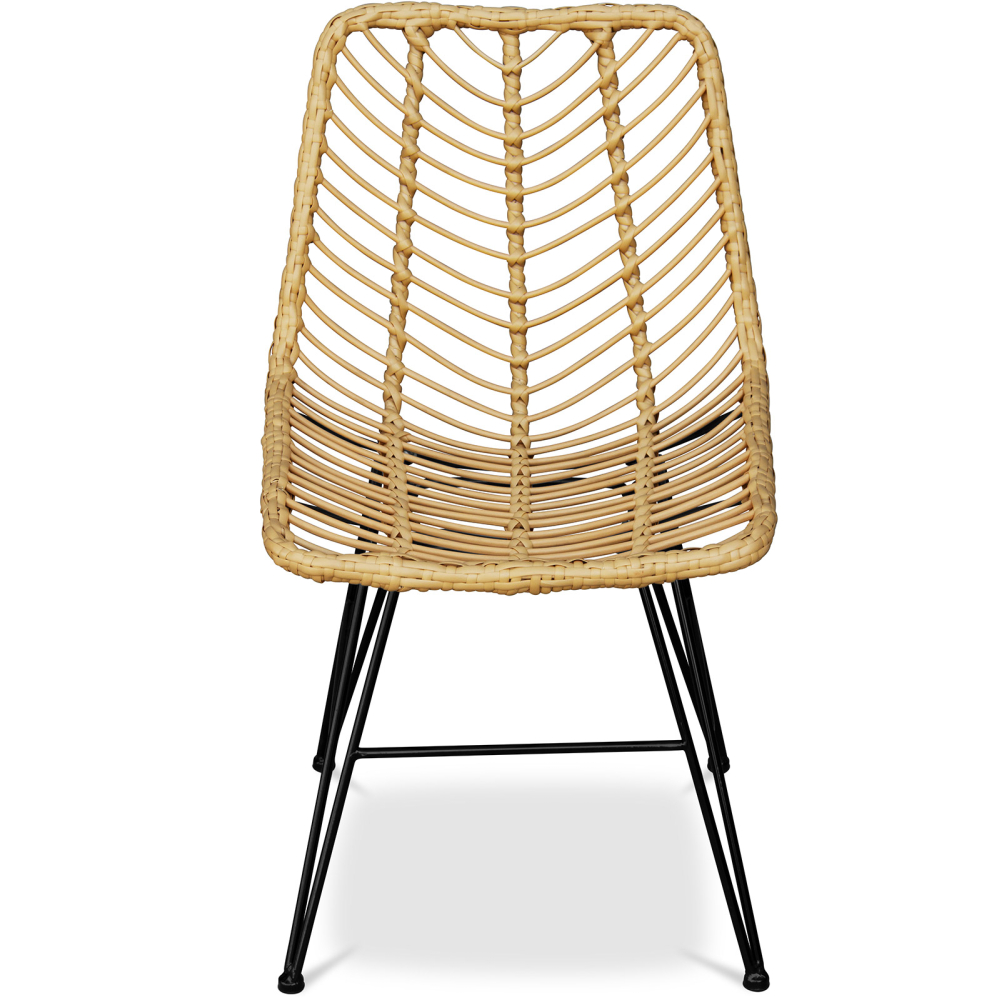 Buy Synthetic wicker dining chair - Valery Natural wood 59254 at MyFaktory
