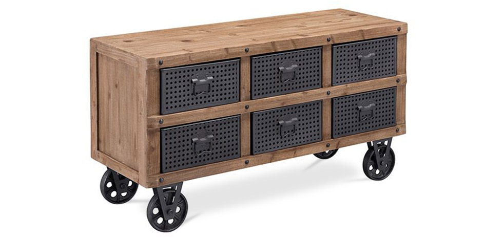 Buy Circus Industrial Sideboard / TV cabinet - Wood and metal Natural wood 59288 - prices