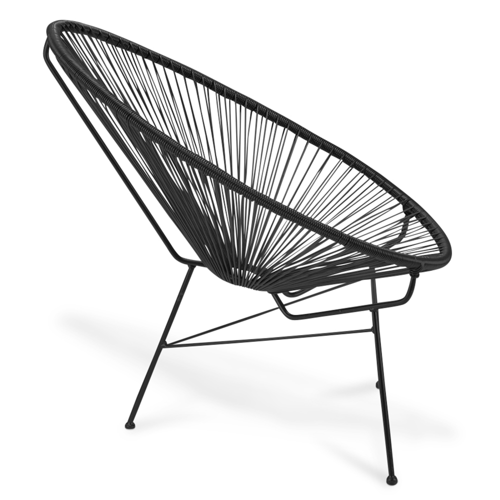 Acapulco Chair - Black Legs - Angled View