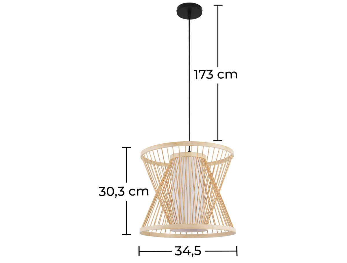 Buy Bamboo Pendant Light Design Boho Bali - Panma Natural wood 59850 - in the EU