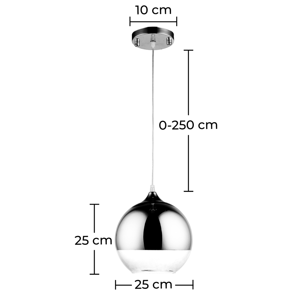 Buy Reflexion Lamp - 25 cm - Chromed Metal Silver 58257 with a guarantee