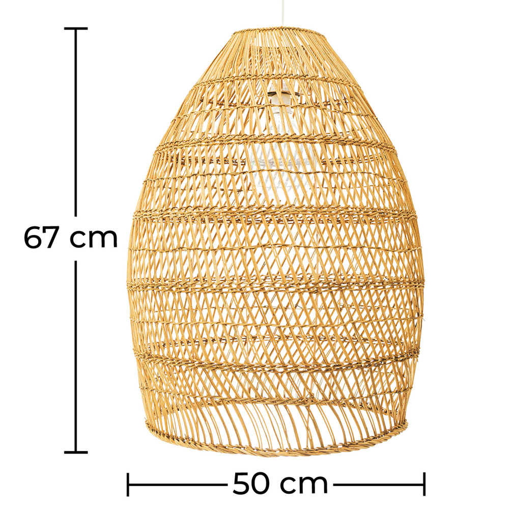 Buy Hanging Lamp Boho Bali Design Natural Rattan - Tuyen Natural wood 60036 - prices