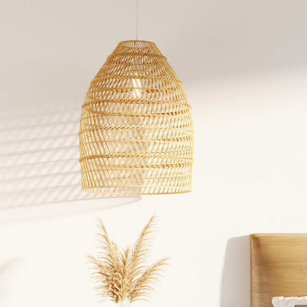 Buy Hanging Lamp Boho Bali Design Natural Rattan - Tuyen Natural wood 60036 home delivery