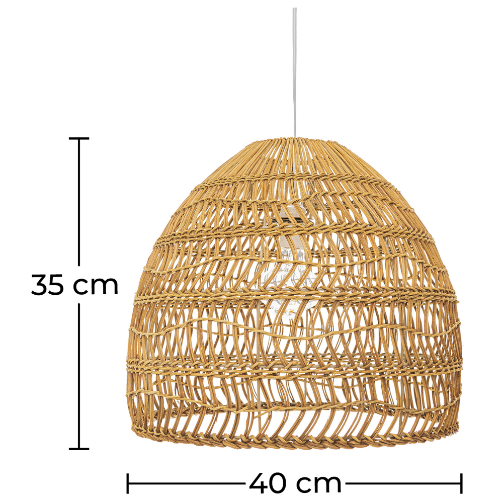 Buy Hanging Lamp Boho Bali Design Natural Rattan - 40 cm - Seam Natural wood 60044 home delivery