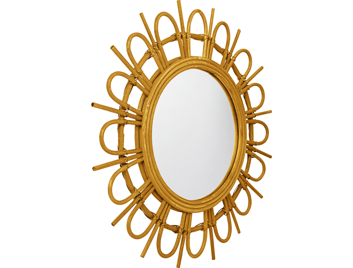Buy Wall Mirror - Boho Bali Round Design (60 cm) - Uli Natural wood 60053 - prices