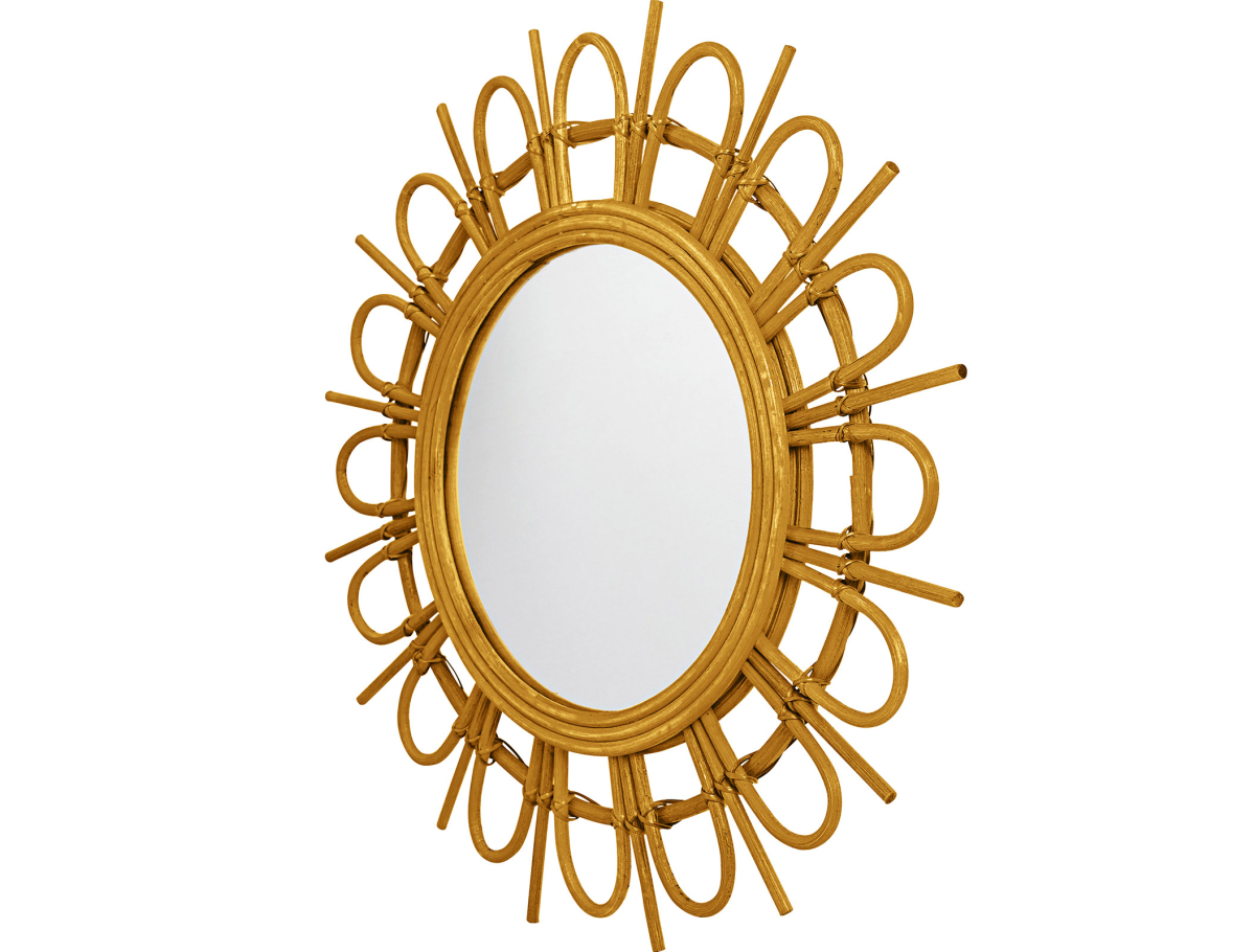 Buy Wall Mirror - Boho Bali Round Design (60 cm) - Uli Natural wood 60053 at MyFaktory