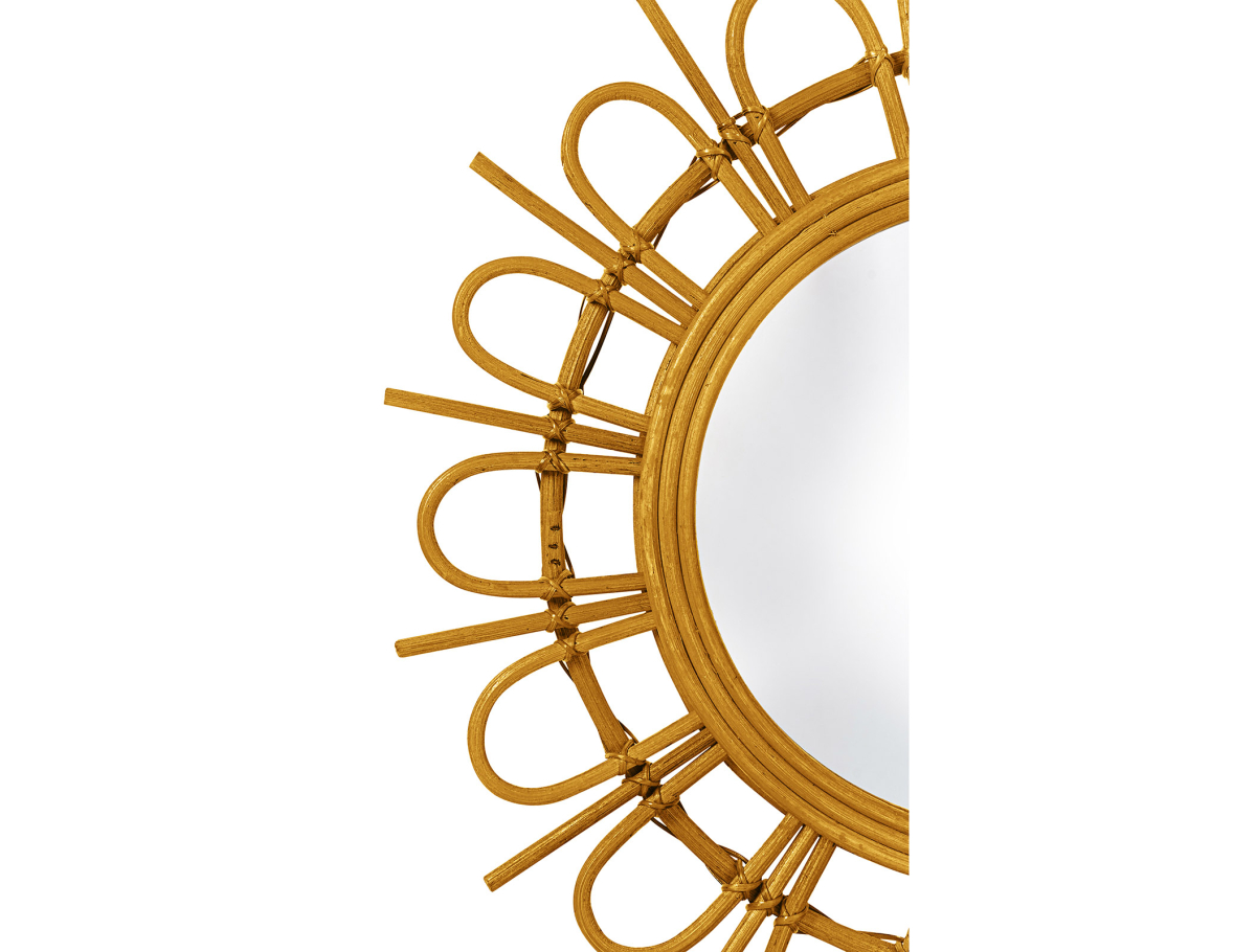 Buy Wall Mirror - Boho Bali Round Design (60 cm) - Uli Natural wood 60053 in the Europe