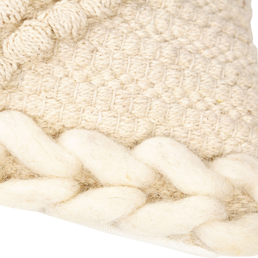Buy Square Cushion in Boho Bali Style, Cotton & Wool cover + filling - Minerva Black 60195 in the Europe