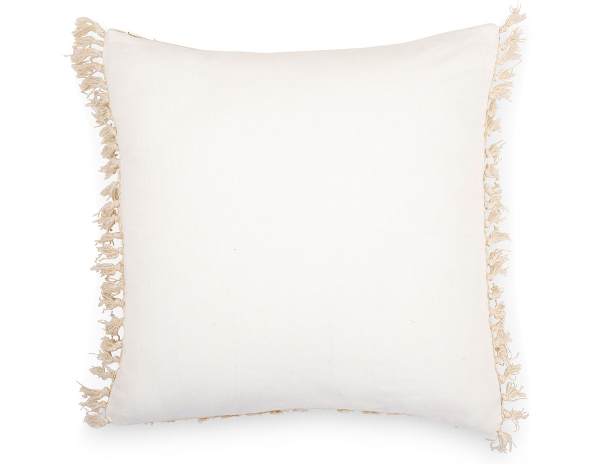 Buy Square Cotton Cushion in Boho Bali Style cover + filling - Forala Cream 60210 at MyFaktory