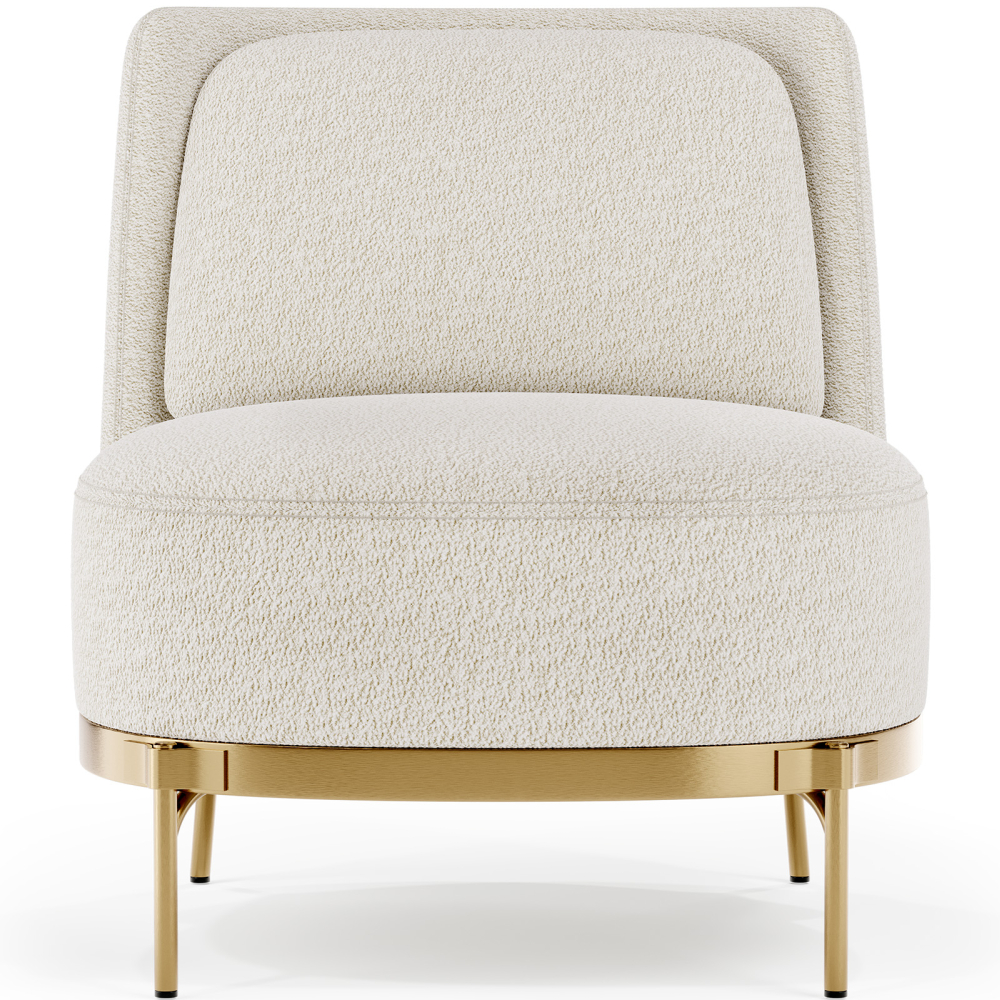 Buy Designer Armchair - Upholstered in Bouclé Fabric - Sabah White 61015 - in the EU