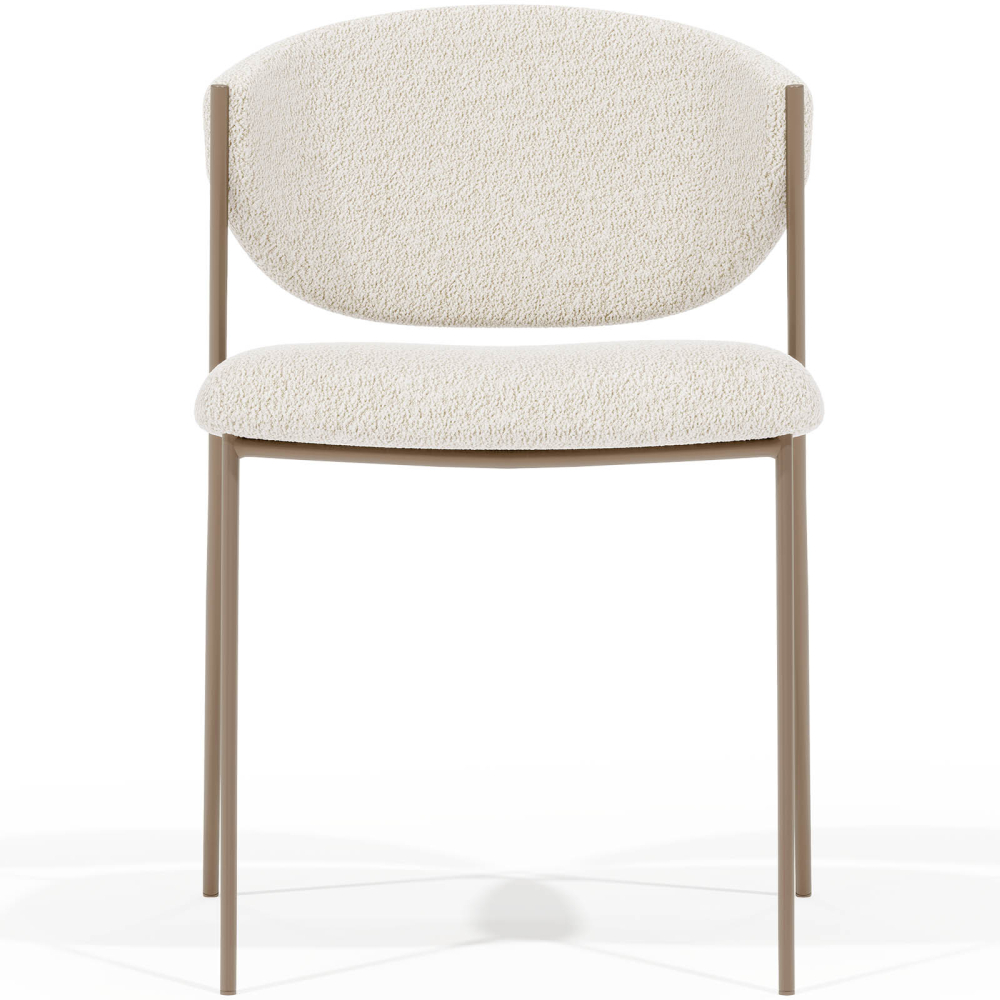 Buy Dining chair - Upholstered in Bouclé Fabric - Vara White 61150 - in the EU