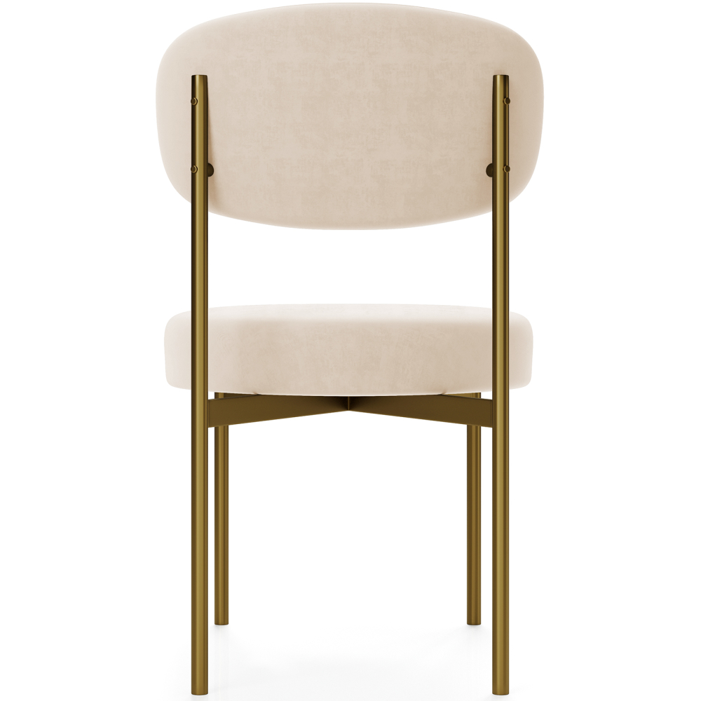 Buy Dining Chair - Upholstered in Velvet - Golden metal - Ara Beige 61166 home delivery