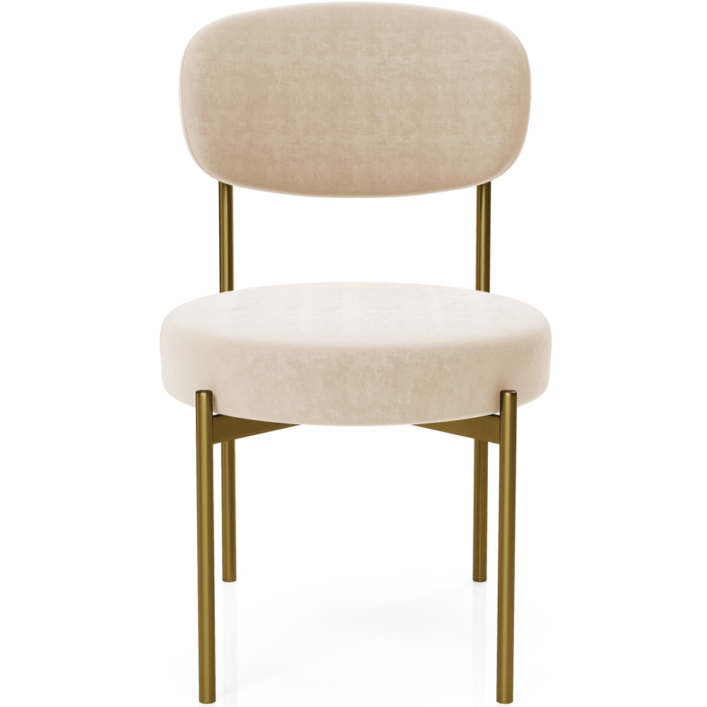 Buy Dining Chair - Upholstered in Velvet - Golden metal - Ara Beige 61166 - in the EU