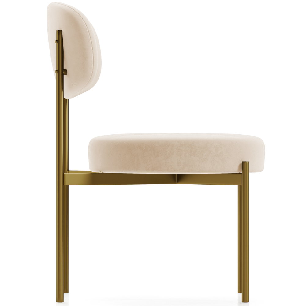 Buy Dining Chair - Upholstered in Velvet - Golden metal - Ara Beige 61166 in the Europe