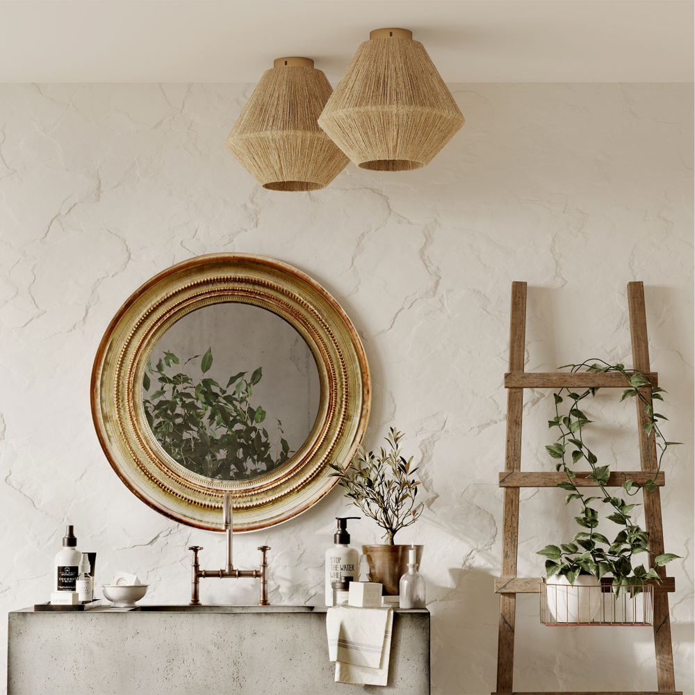 Buy Ceiling Lamp - Boho Bali Ceiling Light - Memu Aged Gold 60679 - prices