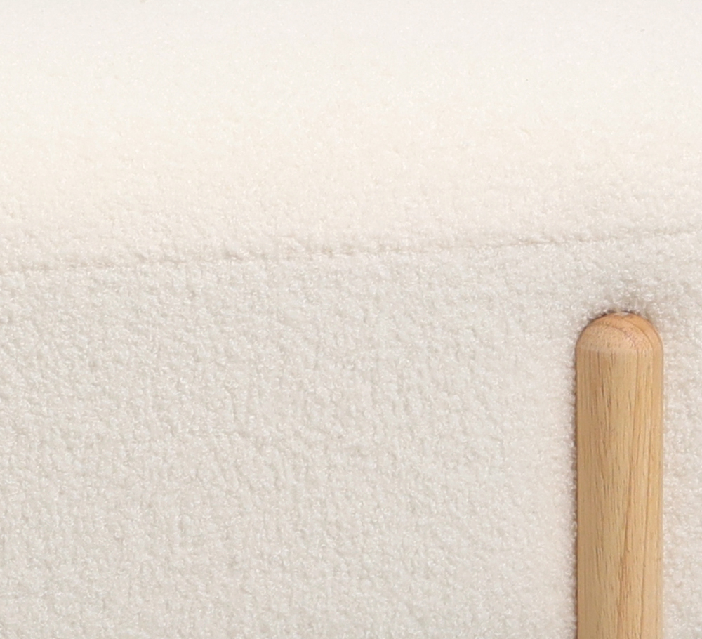 Buy Upholstered Bouclé Bench - Round White 61250 - in the EU