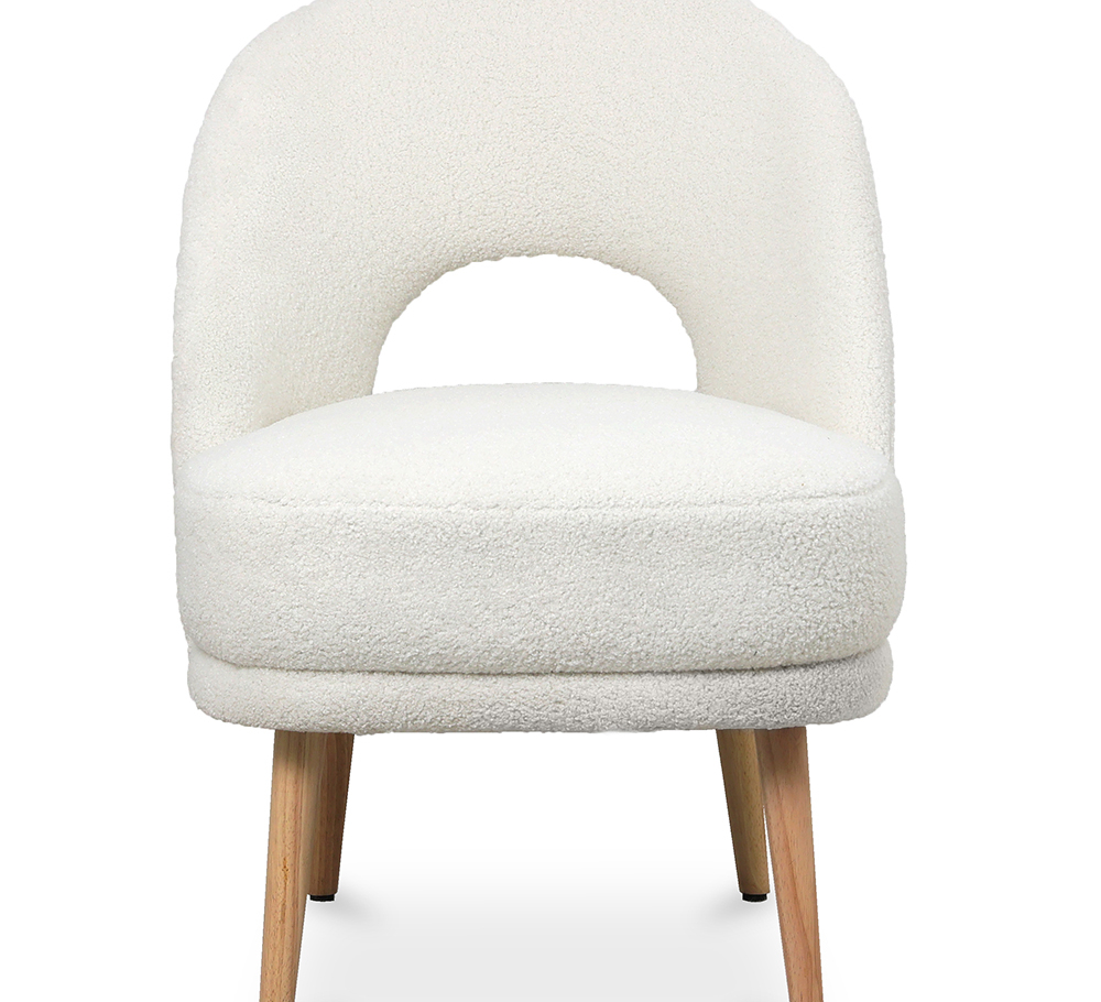 Buy Upholstered Dining Chair in Bouclé - Arka White 61298 - prices