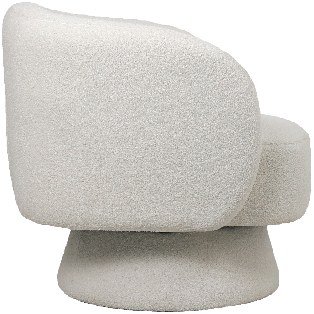 Buy Armchair Upholstered in Bouclé Fabric - Curved Design - Lilo White 61304 - prices