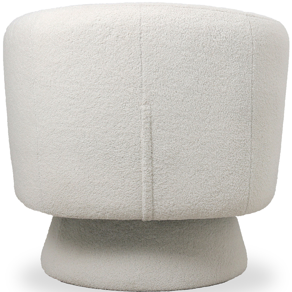 Buy Armchair Upholstered in Bouclé Fabric - Curved Design - Lilo White 61304 at MyFaktory
