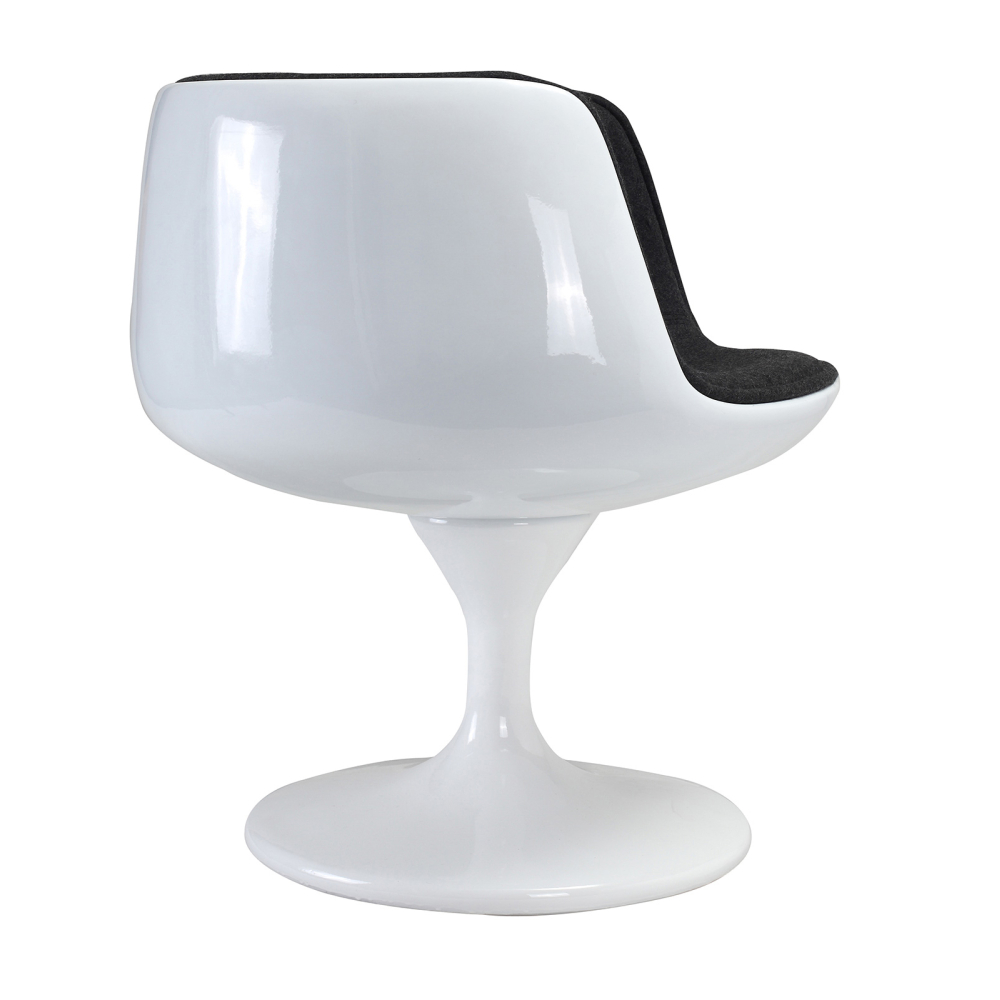 Buy Lounge Chair - White Design Chair - Fabric Upholstery - Brandy Black 13158 at MyFaktory