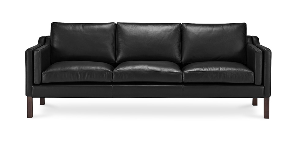 Buy Design Sofa 2213 (3 seats) - Premium Leather Black 13928 - prices