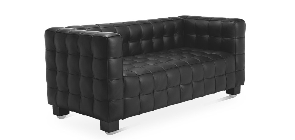 Buy Design Sofa Lukus (2 seats) - Premium Leather Black 13253 in the Europe