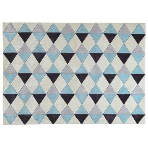  Buy Rhombus Design Rug - Wool - Wolla Blue 58284 - in the EU