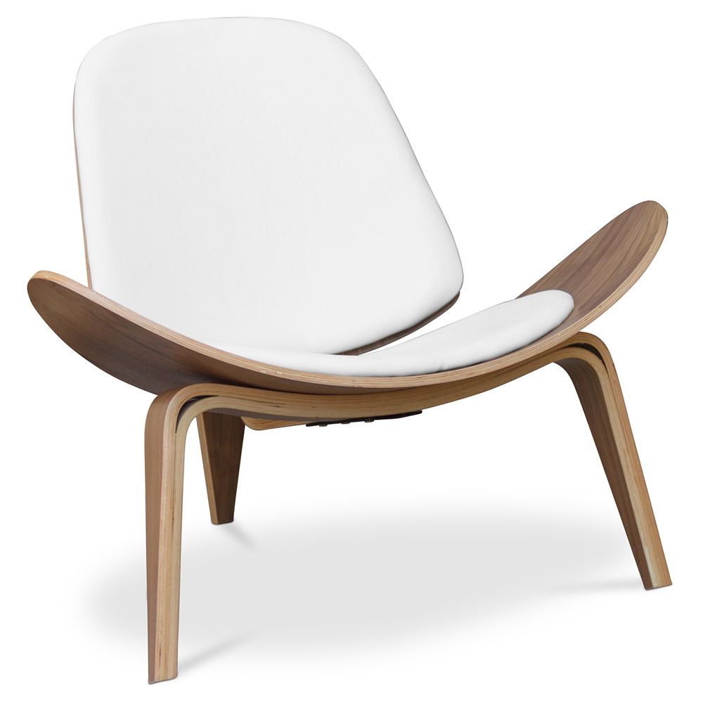  Buy Design Armchair - Scandinavian Armchair - Upholstered in Leather - Luna White 16776 - in the EU