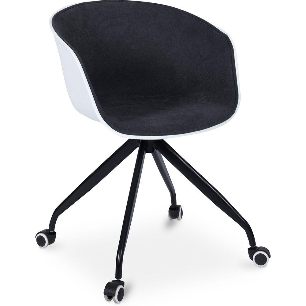  Buy White Padded Office Chair with Armrests and Wheels Dark grey 59887 - in the EU