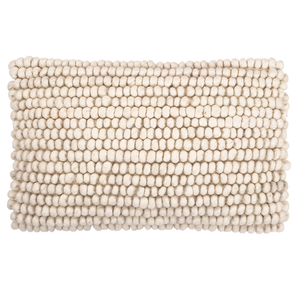  Buy Rectangular Cushion in Boho Bali Style, Wool cover + filling - Samantha White 60196 - in the EU
