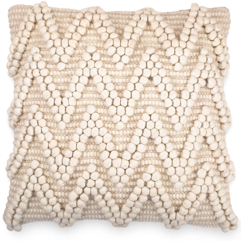  Buy Boho Bali Style Wool Cushion cover + filling - Chewuna White 60198 - in the EU