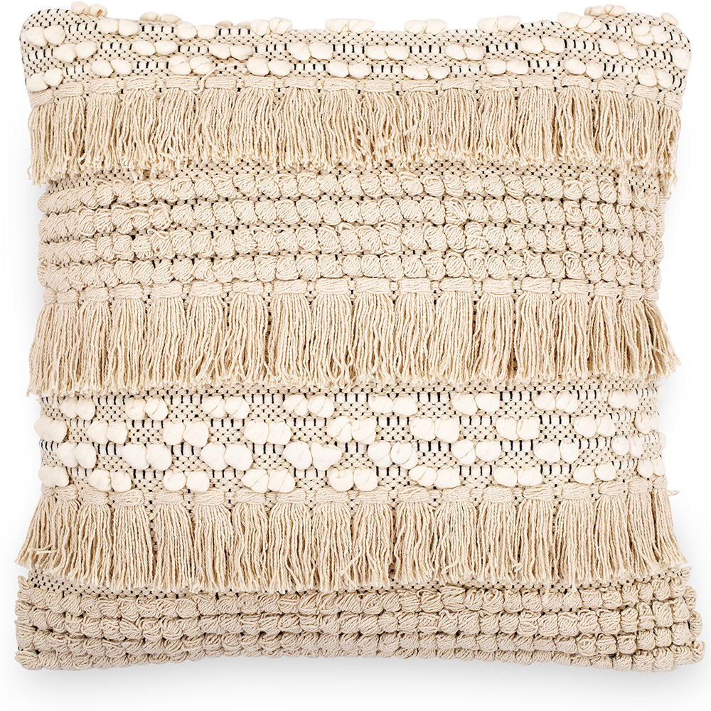  Buy Square Cotton Cushion in Boho Bali Style cover + filling - Serba Cream 60209 - in the EU