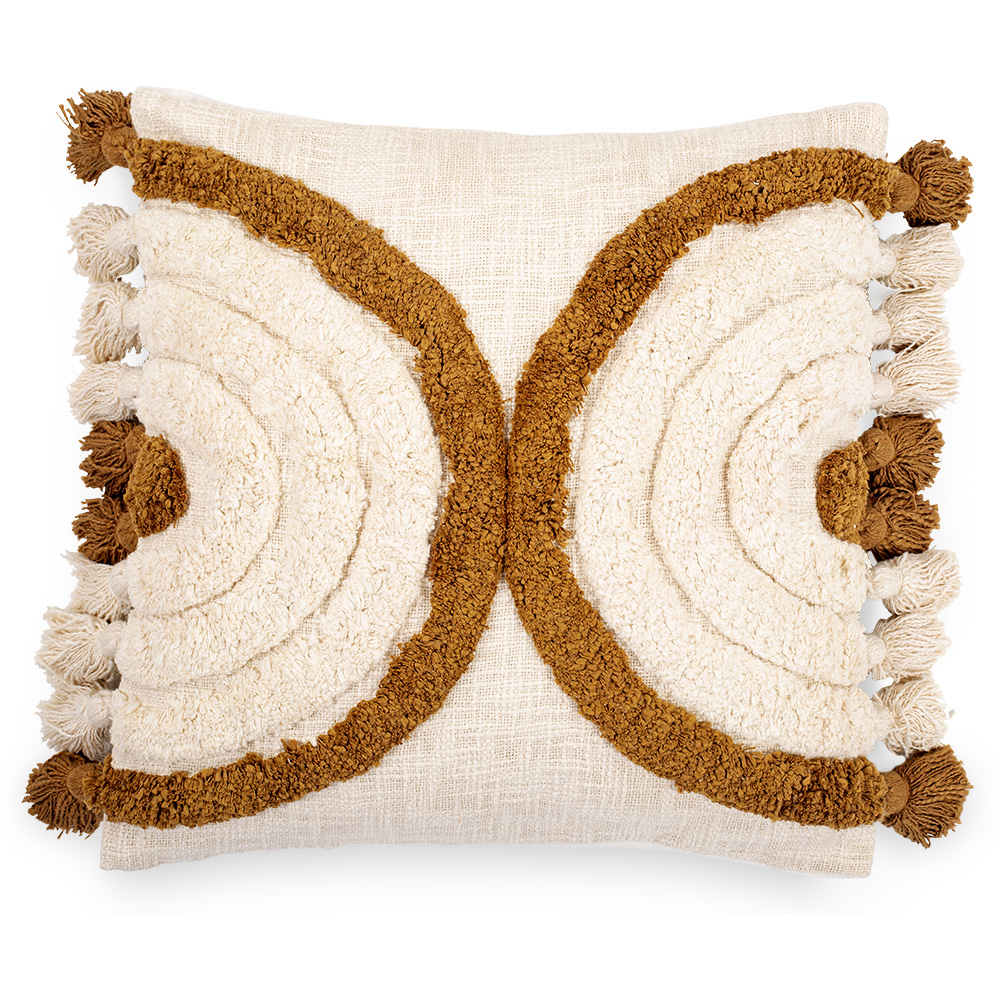  Buy Square Cotton Cushion in Boho Bali Style cover + filling - Belvia Yellow 60212 - in the EU