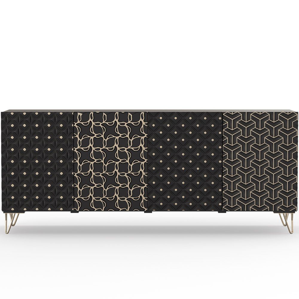  Buy Wooden Design Sideboard - Black - Prana Black 60343 - in the EU