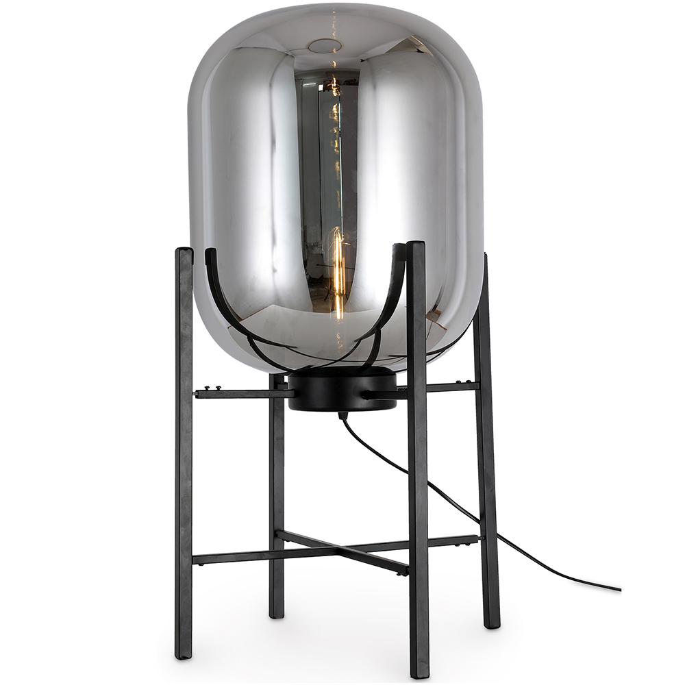  Buy Glass floor lamp in modern design, metal and glass - Crada - 75cm Smoke 60398 - in the EU