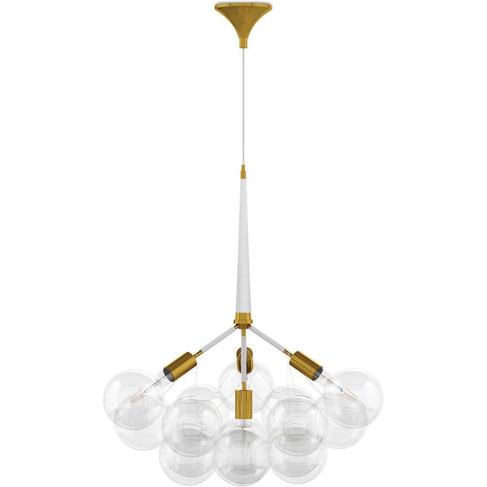  Buy Glass Ball Ceiling Lamp - Design Pendant Lamp - 12 Globes - Plaus White 60404 - in the EU