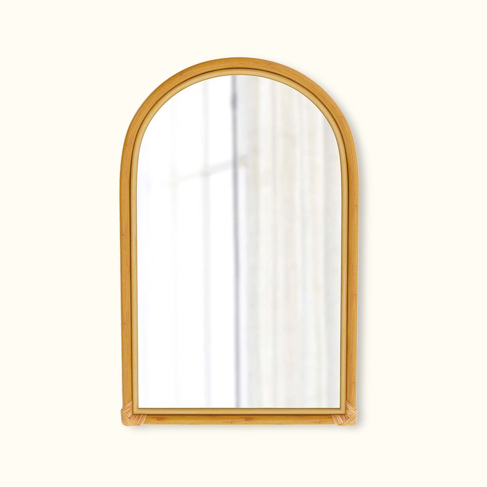  Buy Arched Rattan Wall Mirror - Boho Bali - Bulán Natural 60637 - in the EU