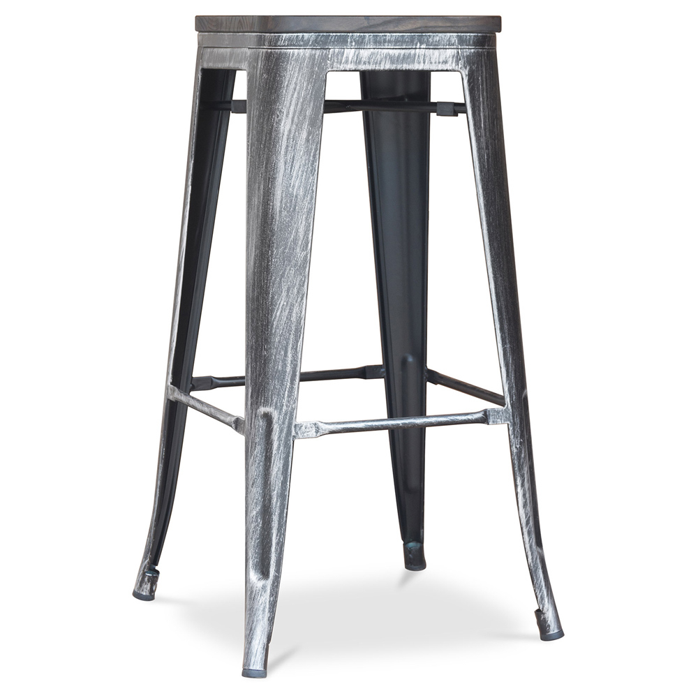  Buy Industrial Design Bar Stool - Wood & Steel - 76cm - Metalix Industriel 54406 - in the EU