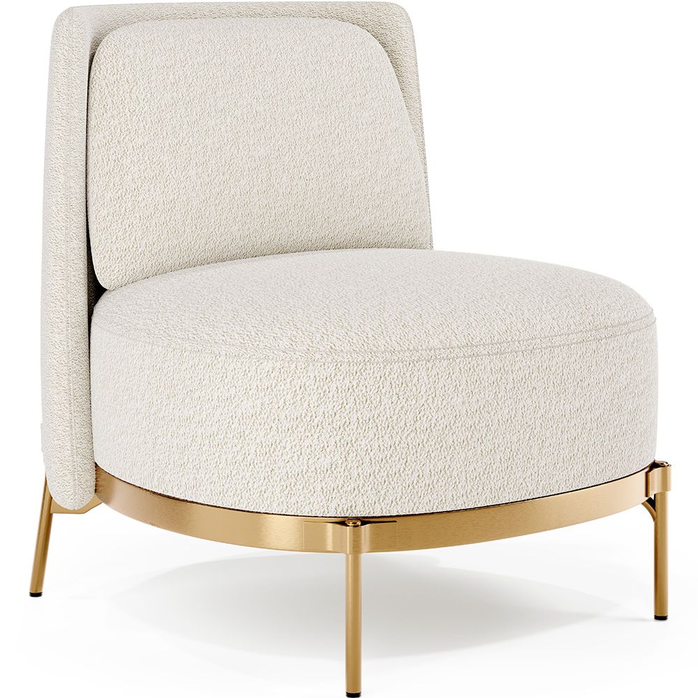  Buy Designer Armchair - Upholstered in Bouclé Fabric - Sabah White 61015 - in the EU