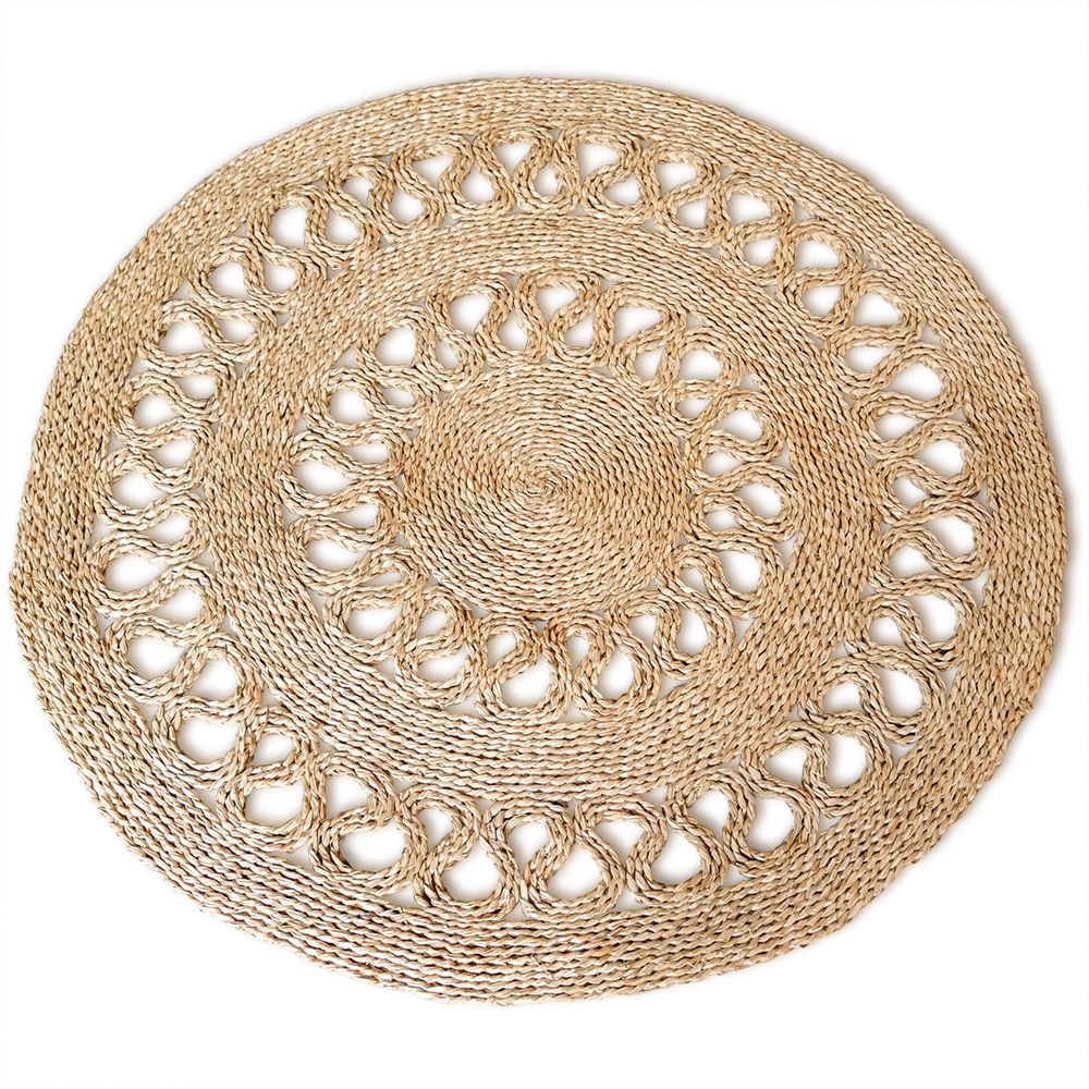  Buy Round Jute Rug - Boho Bali - 120 CM - Nylah Natural 61084 - in the EU