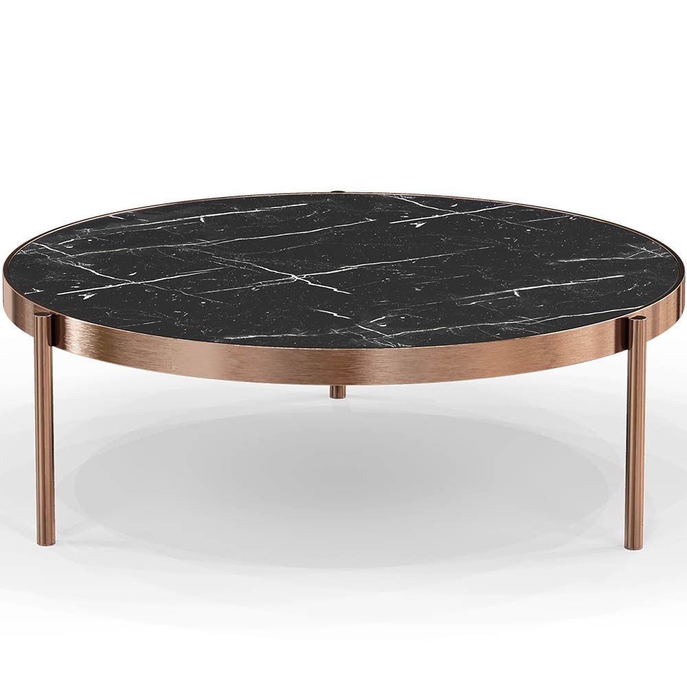  Buy Black Marble Coffee Table - 90cm Diameter - Louy Black 61094 - in the EU
