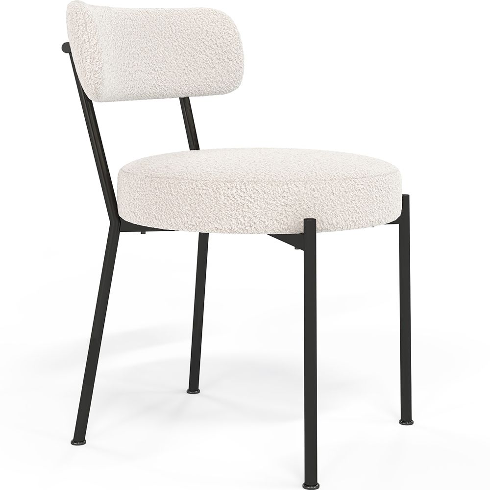  Buy Dining Chair - Upholstered in Bouclé Fabric - Simo White 61154 - in the EU