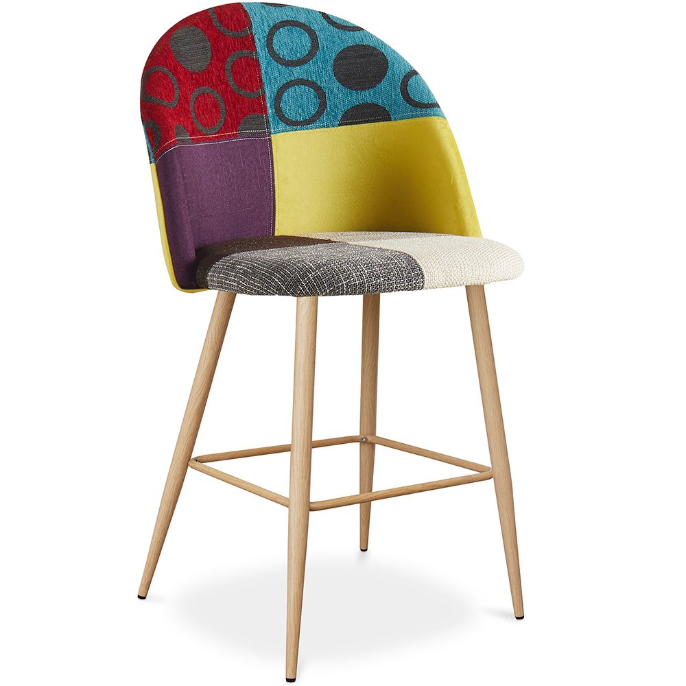  Buy Patchwork Upholstered Stool - Scandinavian Style - 66cm - Bennett Multicolour 61289 - in the EU