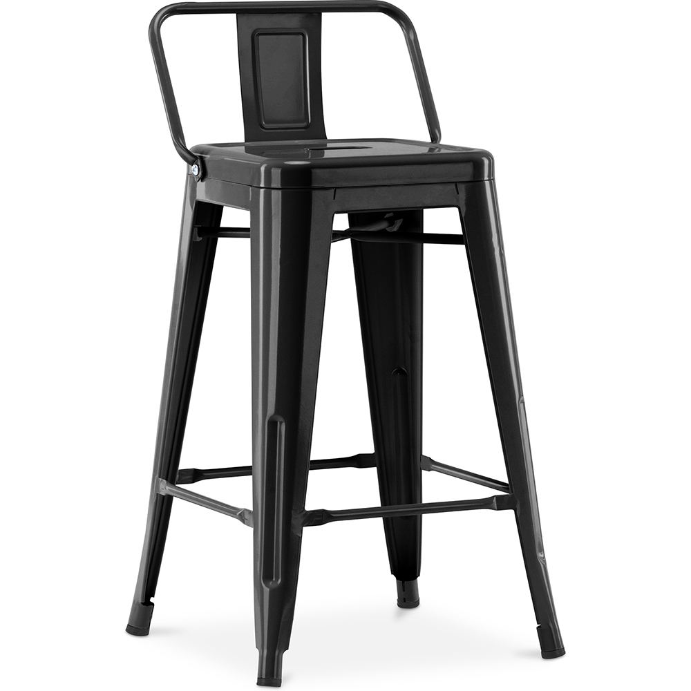  Buy Bar Stool with Backrest Industrial Design - 60cm - Metalix Black 58409 - in the EU