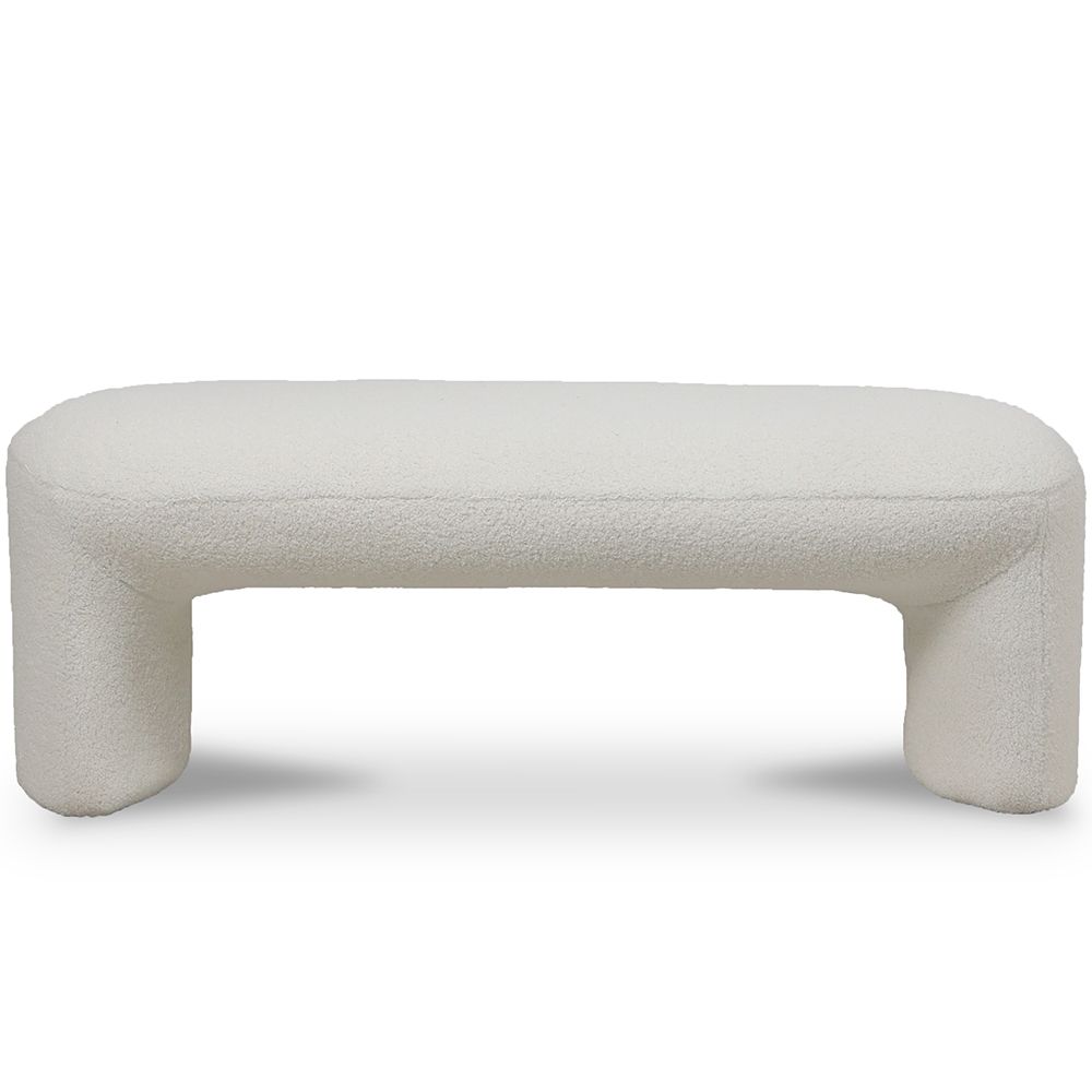  Buy Upholstered Bench in Bouclé Fabric - Loriel White 61307 - in the EU