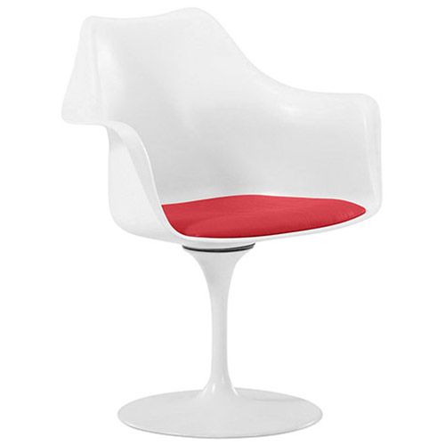  Buy Dining Chair with Armrests - White Swivel Chair - Tulipan Red 59259 - in the EU