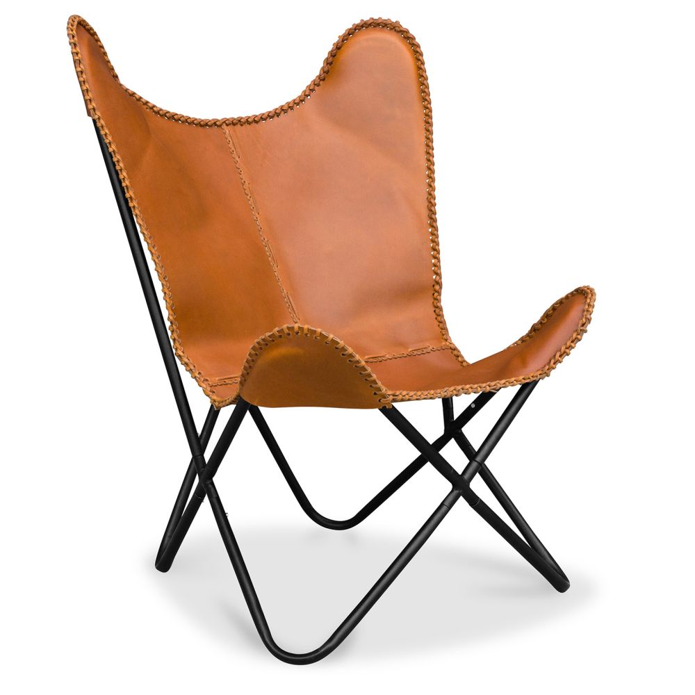  Buy Butterfly Chair - Premium Leather Brown 27808 - in the EU