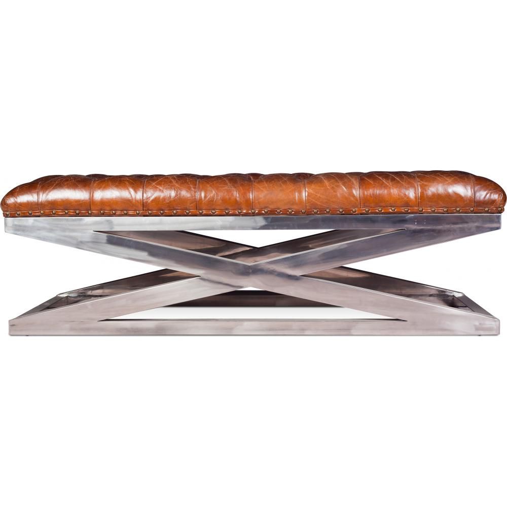  Buy Padded Bench Churchill Lounge - Premium Leather Light brown 48383 - in the EU